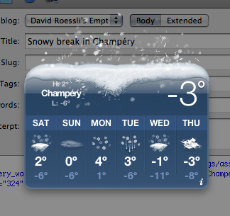 Weather forcast for Champéry on Feb 6th