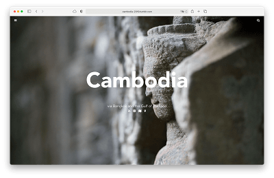 Screenshot of the homepage