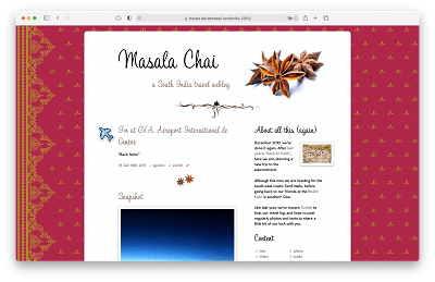 Screenshot of homepage